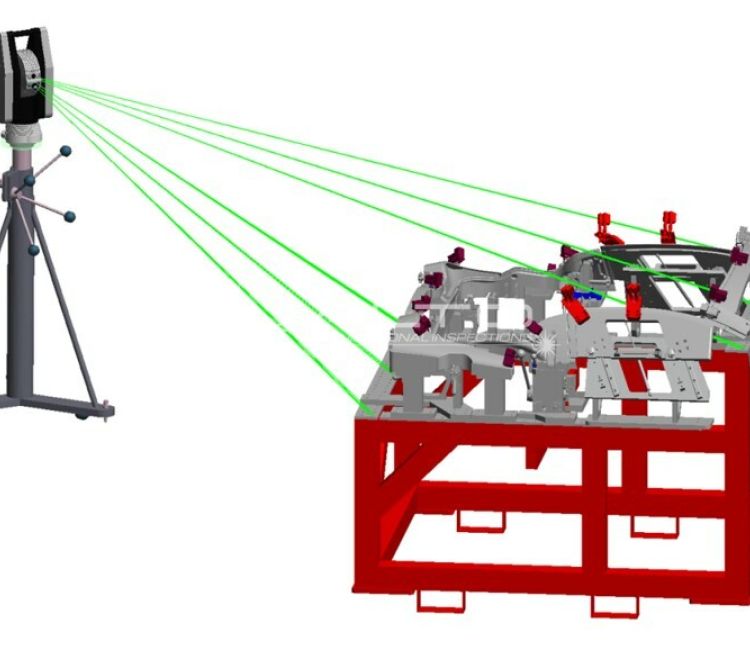 Annual maintenance and on-site laser tracker calibration of aerospace assembly jigs and fixtures.