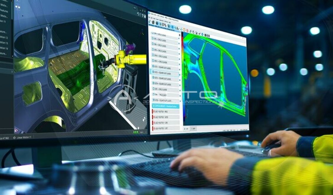 Professional metrology training session demonstrating the use of inspection software and high-precision measurement tools.